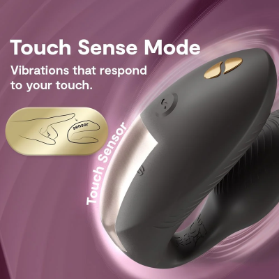 WE-VIBE - CHORUS PRO PREMIUM VIBRADOR PARA CASAIS PRETO ACETINADO - D-247121 - Dona Pimenta