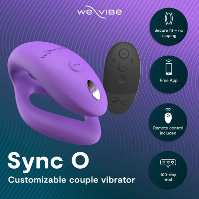 WE-VIBE - SYNC O VIBRADOR DE CASAL COM ESTIMULAÇÃO ENVOLVENTE, ROXO CLARO - D-247123 - Dona Pimenta