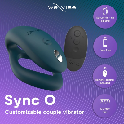 WE-VIBE - SYNC 2 VIBRADOR AJUSTÁVEL PARA CASAIS VERDE VELUDO - D-247124 - Dona Pimenta