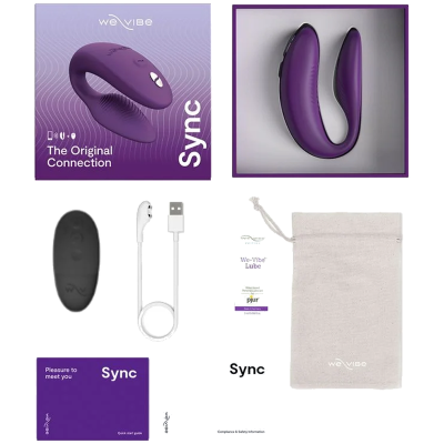 WE-VIBE - SYNC 2 VIBRADOR AJUSTÁVEL PARA CASAIS ROXO - D-247125 - Dona Pimenta