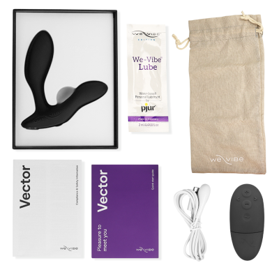 WE-VIBE - VECTOR+ MASSAGER VIBRANTE DE PRÓSTATA PRETO - D-235697 - Dona Pimenta