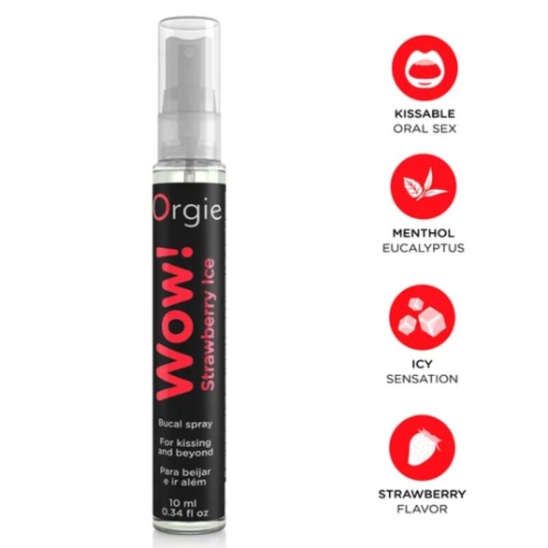 ORGIE - UAU! SPRAY BUCAL DE MORANGO GELADO 10 ML - D-246770 - Dona Pimenta
