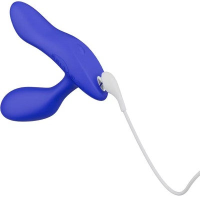 WE-VIBE - VECTOR+ MASSAGEADOR DE PRÓSTATA COM DUPLA ESTIMULAÇÃO AZUL ROYAL - D-247130 - Dona Pimenta