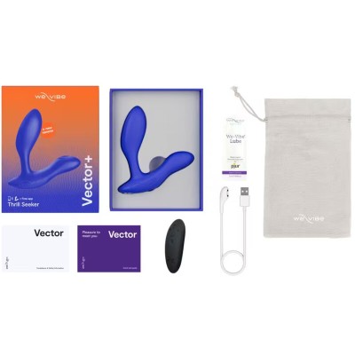 WE-VIBE - VECTOR+ MASSAGEADOR DE PRÓSTATA COM DUPLA ESTIMULAÇÃO AZUL ROYAL - D-247130 - Dona Pimenta