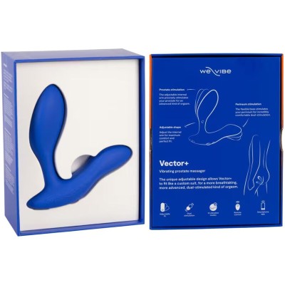 WE-VIBE - VECTOR+ MASSAGEADOR DE PRÓSTATA COM DUPLA ESTIMULAÇÃO AZUL ROYAL - D-247130 - Dona Pimenta