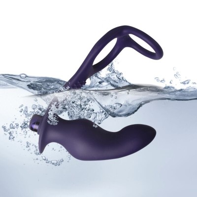 ROCKS-OFF - NOVA ZENTURIAN PLUG VIBRATÓRIO PARA PRÓSTATA COM ANÉIS 16 MODOS AZUL ESCURO - D-246902 - Dona Pimenta