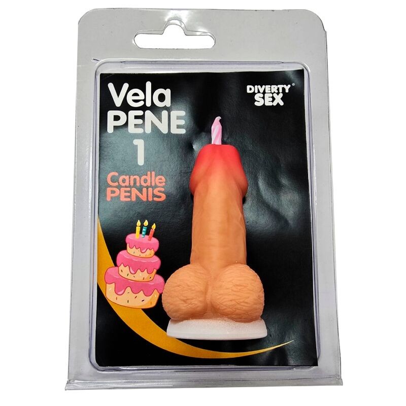 DIABLO PICANTE - VELA EM FORMATO DE PÊNIS NA COR DO NÚMERO 1 - D-246286 - Dona Pimenta