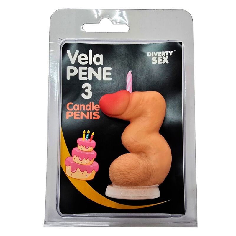 DIABLO PICANTE - VELA EM FORMATO DE PÊNIS NÚMERO 3 NA COR DA PELE - D-246288 - Dona Pimenta