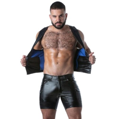 LOCKER GEAR - PUNCH HOLE LEATHERETTE COLETE AZUL S - D-247295 - Dona Pimenta