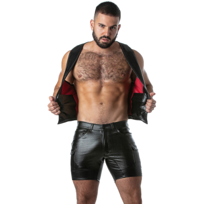 LOCKER GEAR - PUNCH HOLE LEATHERETTE COLETE AZUL S - D-247295 - Dona Pimenta