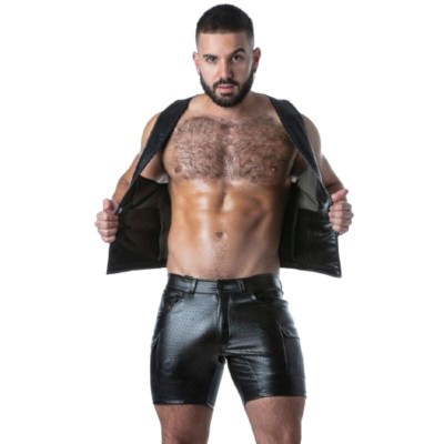 LOCKER GEAR - PUNCH HOLE LEATHERETTE COLETE AZUL S - D-247295 - Dona Pimenta