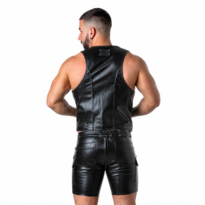 LOCKER GEAR - PUNCH HOLE LEATHERETTE COLETE AZUL S - D-247295 - Dona Pimenta