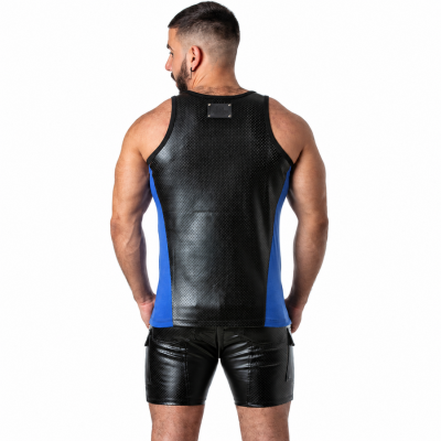 LOCKER GEAR - PUNCH HOLE LEATHERETTE CAMISOLA DE ALÇAS AZUL S - D-247327 - Dona Pimenta