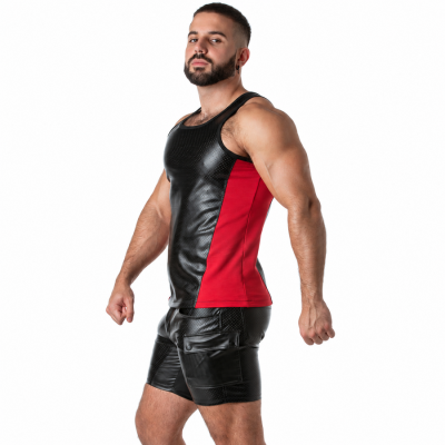 LOCKER GEAR - PUNCH HOLE LEATHERETTE CAMISOLA DE ALÇAS AZUL S - D-247327 - Dona Pimenta