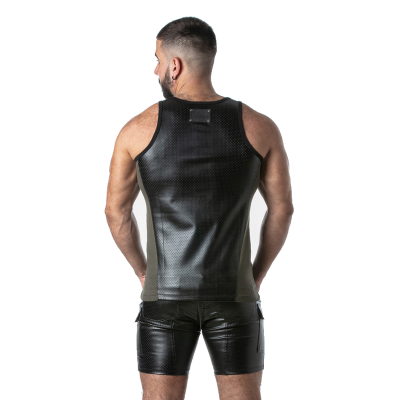 LOCKER GEAR - PUNCH HOLE LEATHERETTE CAMISOLA DE ALÇAS AZUL S - D-247327 - Dona Pimenta