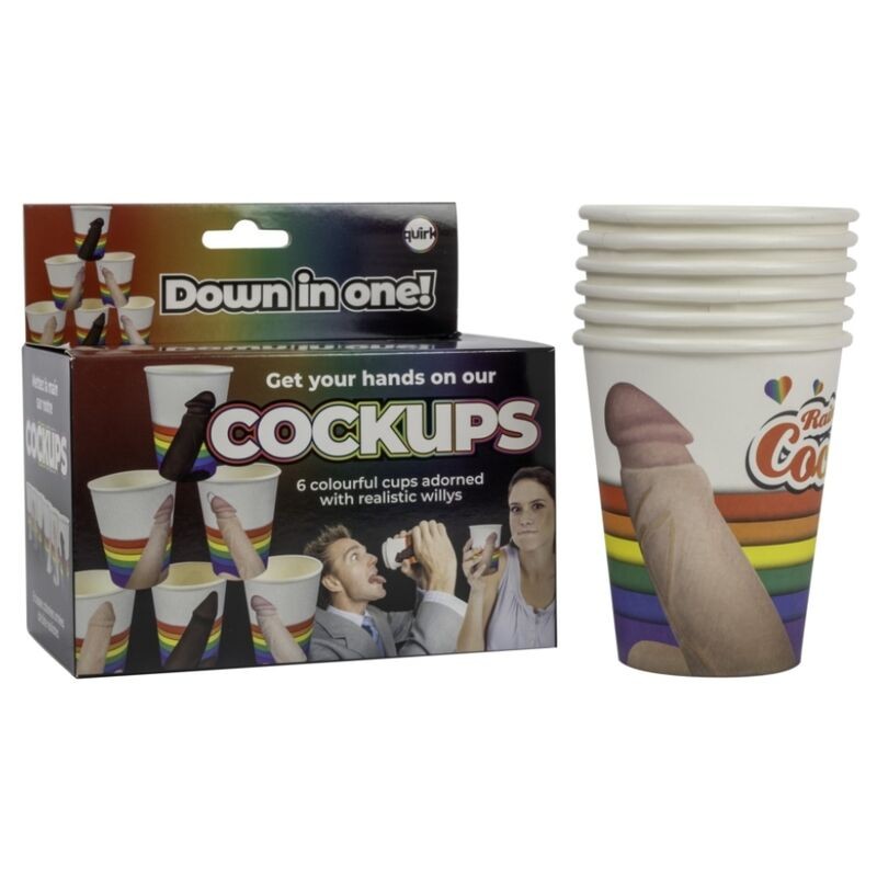 SPENCER & FLEETWOOD - COCKUPS CONJUNTO DE 6 COPOS DE FESTA COM DESENHOS DE PÉNIS - D-247364 - Dona Pimenta
