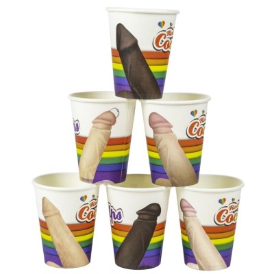 SPENCER & FLEETWOOD - COCKUPS CONJUNTO DE 6 COPOS DE FESTA COM DESENHOS DE PÉNIS - D-247364 - Dona Pimenta