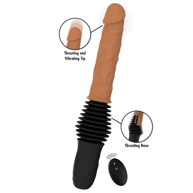 HIDDEN DESIRE - VIBRADOR DE DUPLA EMPUNHAÇÃO REALISTA INFERNO COM CONTROLE REMOTO 40,5 CM TOM DE PELE CLARO - D-246937 - Dona Pi