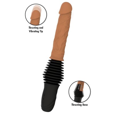 HIDDEN DESIRE - VIBRADOR DE DUPLA EMPUNHAÇÃO REALISTA INFERNO COM CONTROLE REMOTO 40,5 CM TOM DE PELE CLARO - D-246937 - Dona Pi