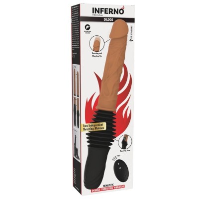 HIDDEN DESIRE - VIBRADOR DE DUPLA EMPUNHAÇÃO REALISTA INFERNO COM CONTROLE REMOTO 40,5 CM TOM DE PELE CLARO - D-246937 - Dona Pi