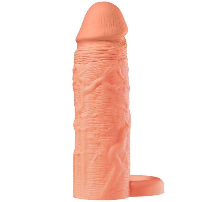 HIDDEN DESIRE - MANGA EXTENSORA DE SILICONE LÍQUIDO INFERNO COM ANEL 18 CM Ø 4,5 CM - TOM DE PELE - D-246935 - Dona Pimenta