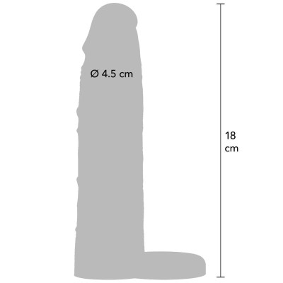 HIDDEN DESIRE - MANGA EXTENSORA DE SILICONE LÍQUIDO INFERNO COM ANEL 18 CM Ø 4,5 CM - TOM DE PELE - D-246935 - Dona Pimenta
