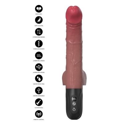 HIDDEN DESIRE - VIBRADOR REALISTA INFERNO COM MOVIMENTO DE IMPULSO E OSCILAÇÃO, 28 CM, CONTROLE REMOTO, TOM DE PELE - D-246932 -