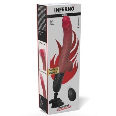 HIDDEN DESIRE - VIBRADOR REALISTA INFERNO COM MOVIMENTO DE IMPULSO E OSCILAÇÃO, 28 CM, CONTROLE REMOTO, TOM DE PELE - D-246932 -