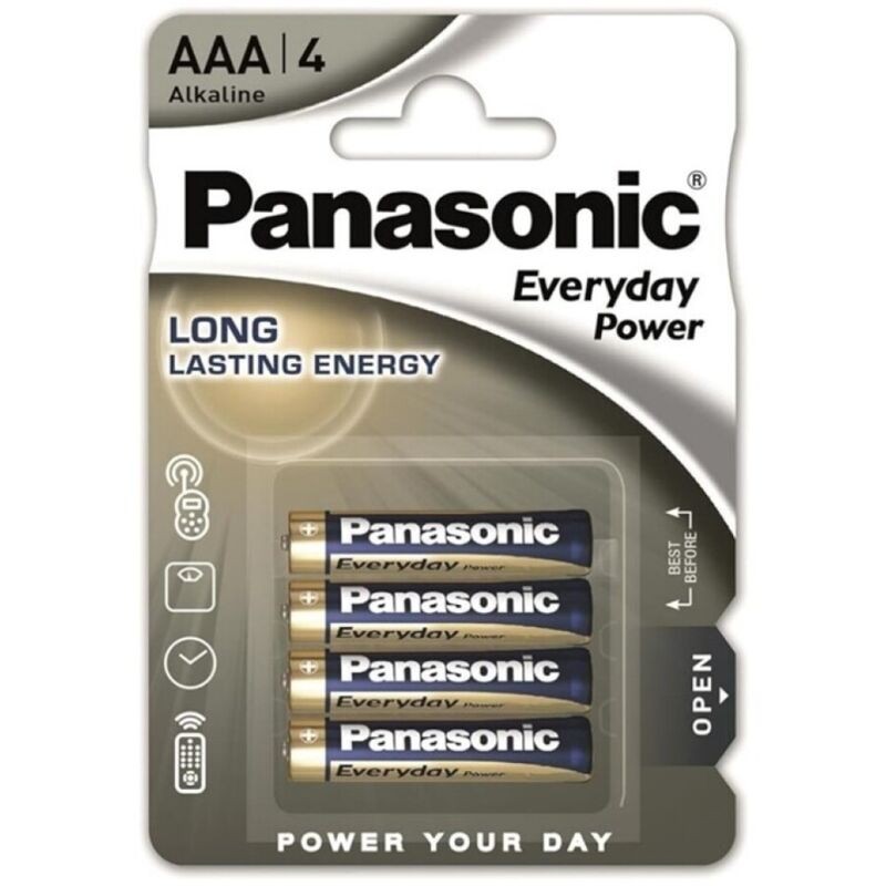 PANASONIC - PILHA ALCALINA AAA EVERYDAY POWER LR03 BLISTER*4 - D-246652 - Dona Pimenta