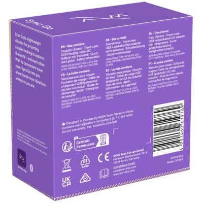 WE-VIBE - SYNC GO ESTIMULADOR DUPLO VIOLETA - D-238121 - Dona Pimenta