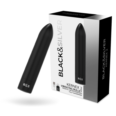 BLACK&SILVER&trade;- BALA MAGNÉTICA VIBRANTE PRETA KERNEX 2 PRETA - D-223177 - Dona Pimenta