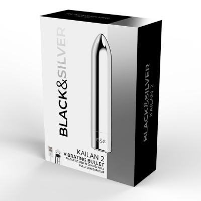 BLACK&SILVER&trade;- BALA MAGNÉTICA VIBRANTE KAILAN 2 PRATA - D-223178 - Dona Pimenta
