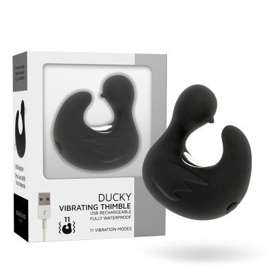 BLACK&SILVER&trade;- DEDAL DE PATO ESTIMULANTE DE SILICONE RECARREGÁVEL DUCKYMANIA - D-224111 - Dona Pimenta