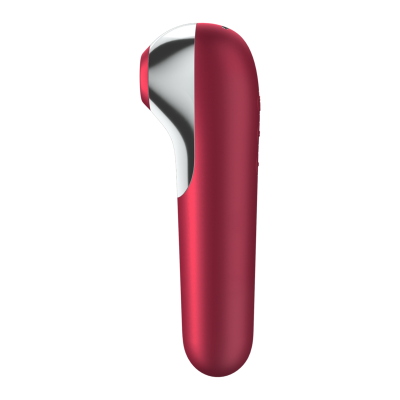 SATISFYER DUAL LOVE VIBRADOR Y SUCCIONADOR CON AIRE PULSADO ROJO - D-226764 - Dona Pimenta