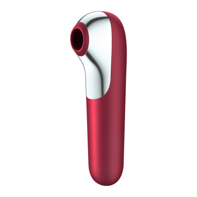 SATISFYER DUAL LOVE VIBRADOR Y SUCCIONADOR CON AIRE PULSADO ROJO - D-226764 - Dona Pimenta