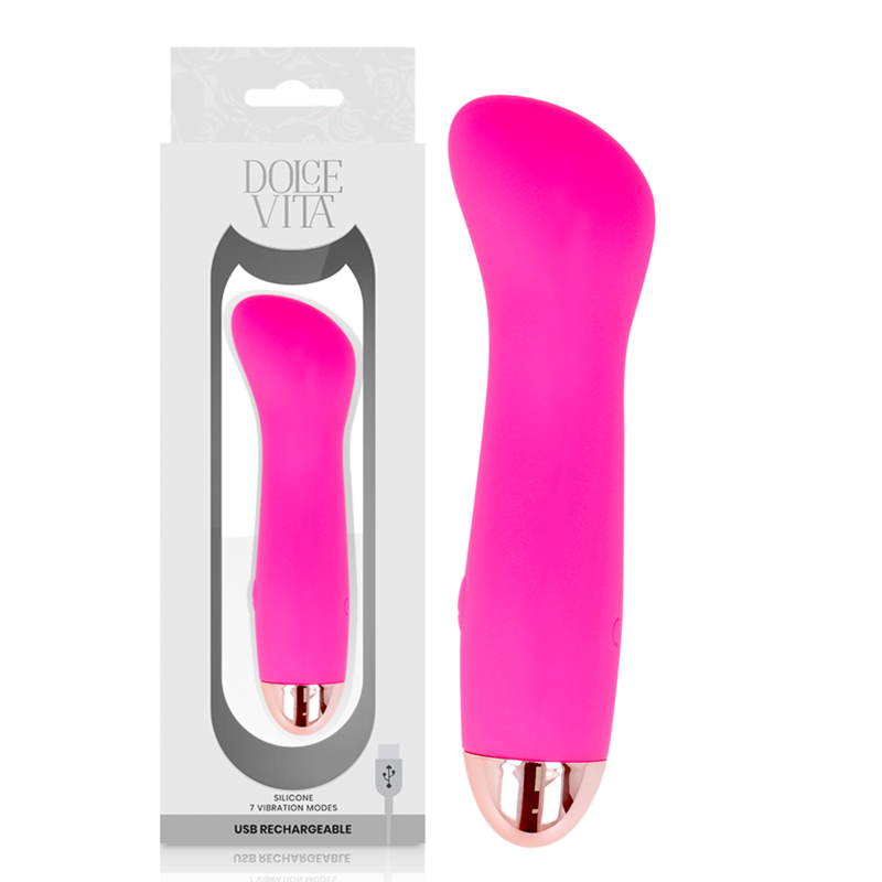 DOLCE VITA - VIBRADOR RECARREGÁVEL UM PINK 7 VELOCIDADE - D-228451 - Dona Pimenta