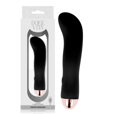 DOLCE VITA - VIBRADOR RECARREGÁVEL DOIS PRETO 7 VELOCIDADE - D-228452 - Dona Pimenta