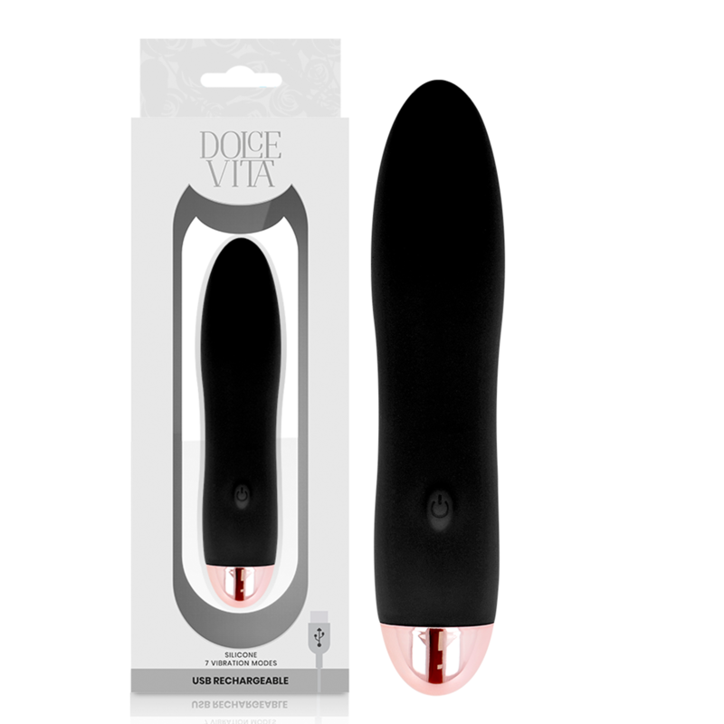 DOLCE VITA - VIBRADOR RECARREGÁVEL QUATRO PRETO 7 VELOCIDADES - D-228456 - Dona Pimenta DOLCE VITA - VIBRADOR RECARREGÁVEL QUATRO PRETO 7 VELOCIDADES - D-228456 - Dona Pimenta