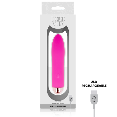 DOLCE VITA - VIBRADOR RECARREGÁVEL QUATRO PINK 7 VELOCIDADES - D-228457 - Dona Pimenta