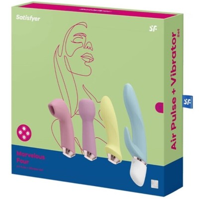SATISFYER MARVELOUS FOUR - CONJUNTO DE VIBRADOR E PULSO DE AR D-230780