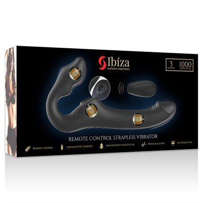 IBIZA REMOTE CONTROL STRAPLESS VIBRATOR 3 MOTORS 1000 COMBINATIONS. - D-230878 - Dona Pimenta