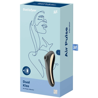 ESTIMULANTE CLIT DE BEIJO DUPLO SATISFYER - PRETO - D-231142 - Dona Pimenta
