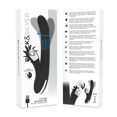 BLACK&SILVER&trade;- VIBE DE ROTAÇÃO DE TEMPESTADE DE COELHO - D-232418 - Dona Pimenta