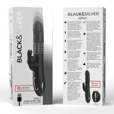 BLACK&SILVER&trade;- VIBE ESTIMULANTE KENJI COMPATÍVEL COM A TECNOLOGIA WATCHME WIRELESS - D-232436 - Dona Pimenta