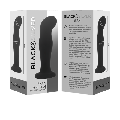 BLACK&SILVER&trade; - SEAN PLUG ANAL PREMIUM SILICONE PRETO - D-234385 - Dona Pimenta