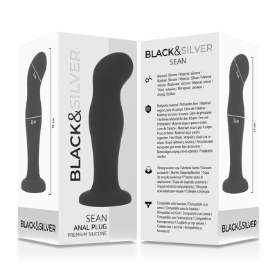 BLACK&SILVER&trade; - SEAN PLUG ANAL PREMIUM SILICONE PRETO - D-234385 - Dona Pimenta