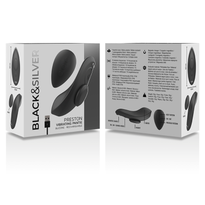 BLACK&SILVER&trade; - CALÇA VIBRADORA DE SILICONE RECARREGÁVEL PRESTON PRETA - D-234387 - Dona Pimenta