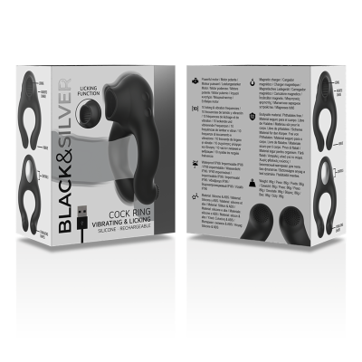 BLACK&SILVER&trade; - ANEL VIBRADOR DE SILICONE 3 MOTORES RECARREGÁVEIS PRETO - D-234388 - Dona Pimenta