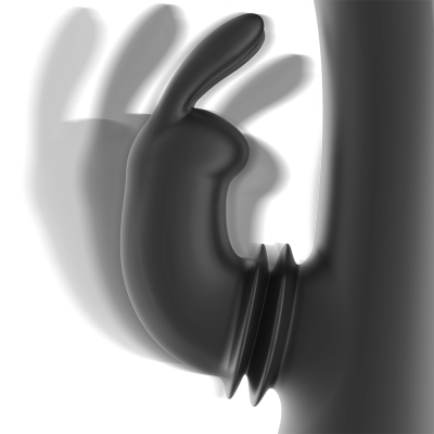 PRETO&SILVER&trade;- DJ. ESTIMULADOR DE COELHO DE SILICONE RECARREGÁVEL ADAM PRETO - D-234389 - Dona Pimenta