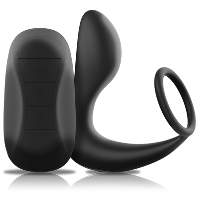 BLACK&SILVER&trade; - MASSAGER ANAL COM CONTROLE REMOTO SILICONE RECARREGÁVEL PRETO - D-234390 - Dona Pimenta